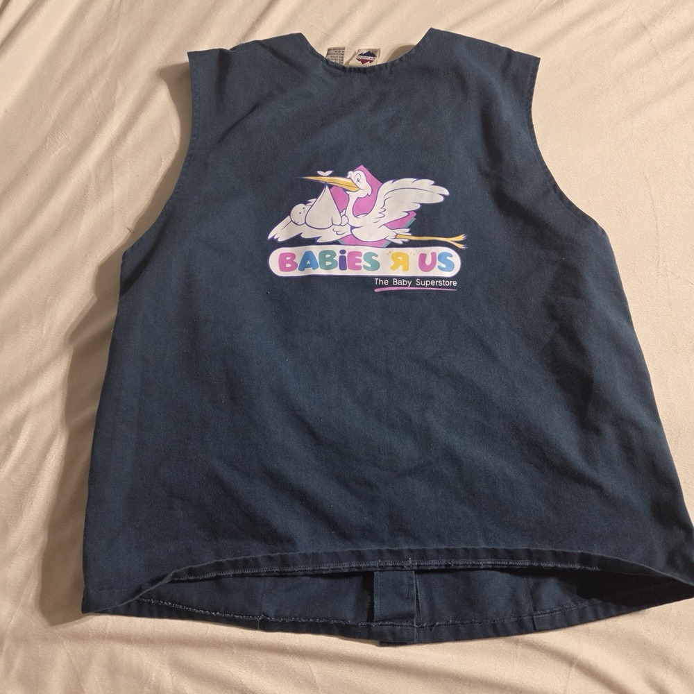 Babies R Us Store Employee Navy Blue Cotton Uniform Vest Retail Industry